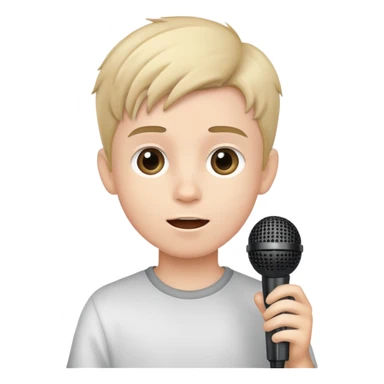 Boy with a microphone sticker