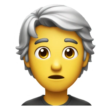 Concerned face apple empji sticker