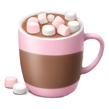 Light Pink mug of hot chocolate with marshmallows  sticker