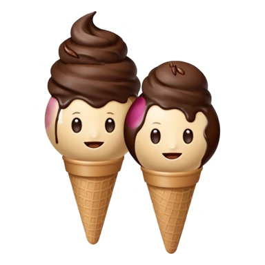 bolitas de helado de cafe con semilla de cafe minimalista  sticker