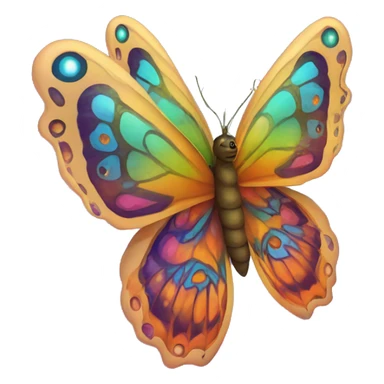 Psychedelic butterfly coming from pupa sticker