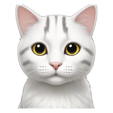 White cat with black stripes sticker