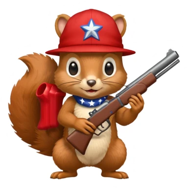 Squirrel with gun and Trump hat  sticker