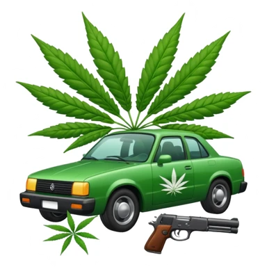 weed guns cars sticker