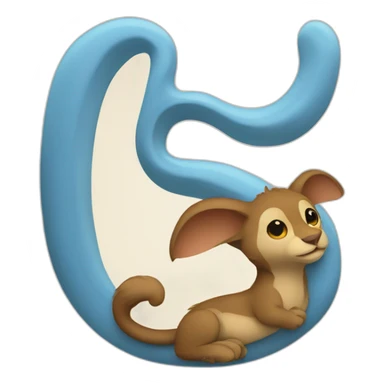 animal shaped like a letter c sticker