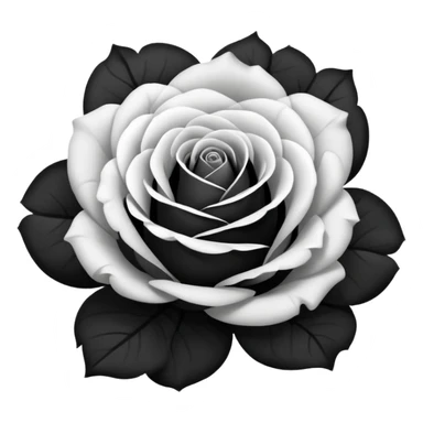 Black and white rose combine sticker