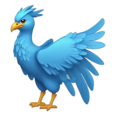 Bleu Phoenix simple icon plat, profille sticker