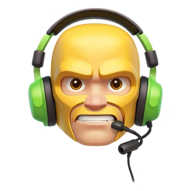 Clash of Clans aesthetic: Cinematic Playful Xbox Headset Portrait Emoji, rendered in a 3D vector-style similar to standard emojis with minimal shading and bold, simplified shapes. A compact, distinct form with signature details, softly glowing with a modern gaming energy charm. Simplified yet unmistakably iconic, highly detailed and consistent, glowing with a soft radiance and high shine. Stylized with a touch of next-gen innovation and a soft glowing outline, capturing the essence of a beloved gaming relic with a friendly, playful manner! sticker