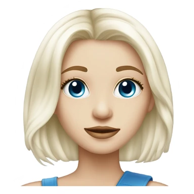 Platinum blond haar, blauwe ogen, lichte huid sticker