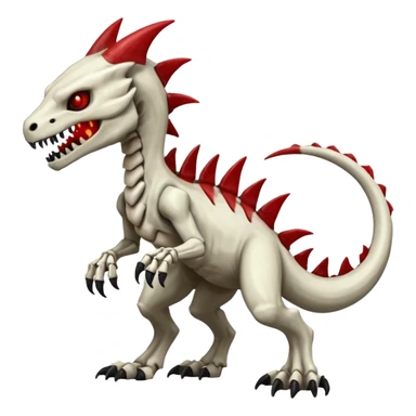 Shiny White Evil Glowing Eldritch Skeletal Creepy Edgy Badass Cool Marowak-Boneknapper-Salandit-Duskull-Darkdramon-fusion with bloody red markings sticker