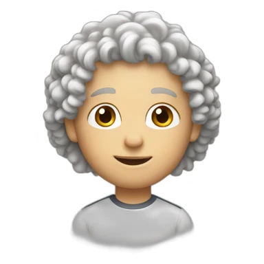 a white pepole with curly hair hand atletics face sticker