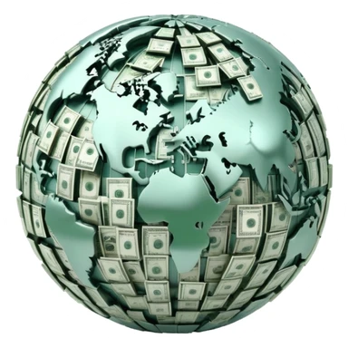 Globe with dollar signs, representing global finance and money world sticker