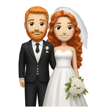Ginger bride with brunette groome sticker