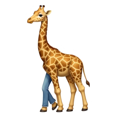 anthropomorphised giraffe wearing jeans and a t-shirt, walking upright sticker