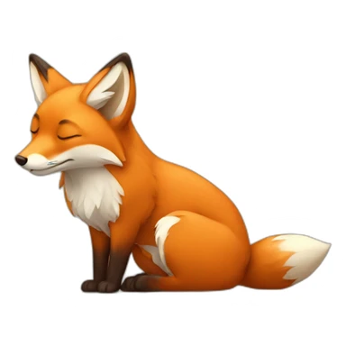 fox sleeping sticker