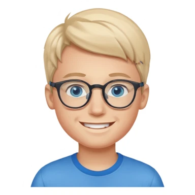 smiling boy with glasses blue eyes  sticker