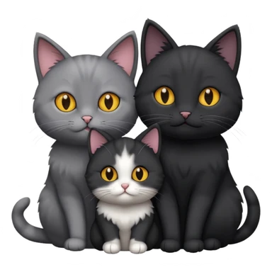 1 grey cat and 1 black cat cuddling sticker