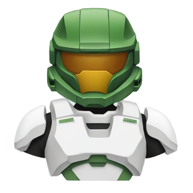 Guy wearing a white T-shirt and Master Chief Helmet sticker