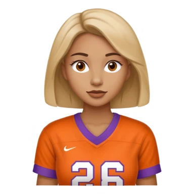 woman wearing a clemson tigers jersey sticker