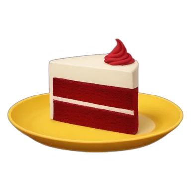 Red velvet cake on a yellow plate sticker