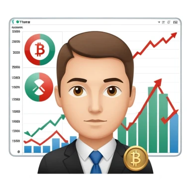 Professional MOEX trader with charts and Russian stock exchange symbols sticker