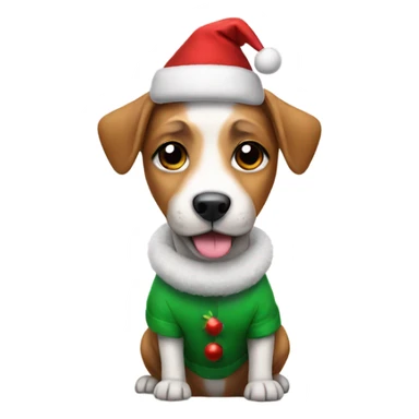 Dog wearing Christmas outfit  sticker