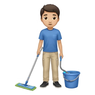 niño trapeando sticker