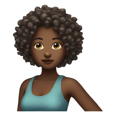 Black girl with curly hair and crop tank top sticker
