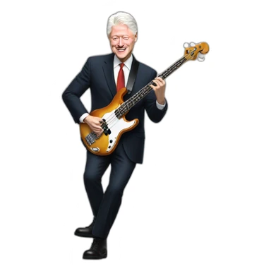 Bill Clinton playing bass sticker