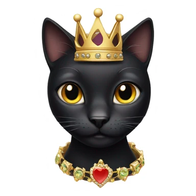 black cat wearing a crown sticker