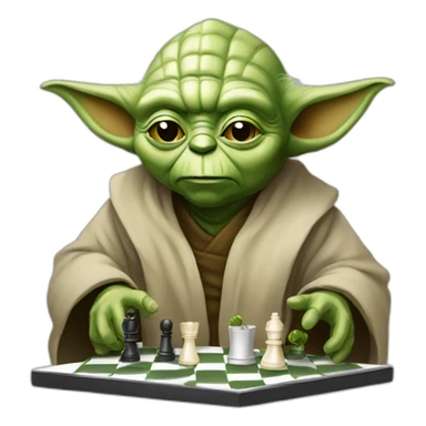 Yoda play chess sticker