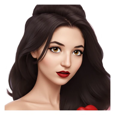 portrait of a girl with lipstick sticker