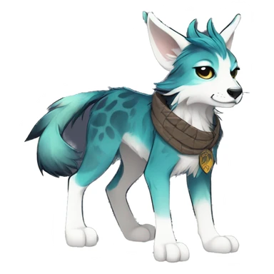 Cool cute Kawaii edgy fantasy animal  fursona Fionbri by griffsnuff & LiLaiRa & Falvie full body sticker