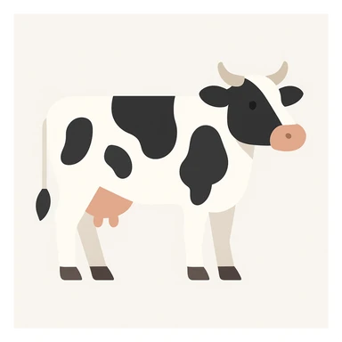 Flat design style cow sticker