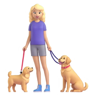 blonde girl with golden retriever dog sticker