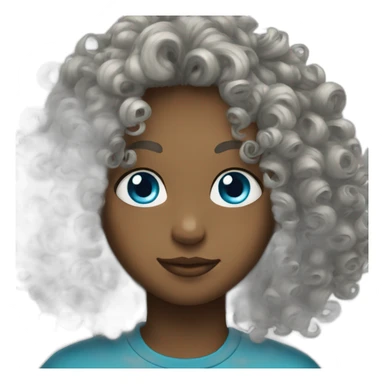 Ocean blue eyes with curly hair sticker