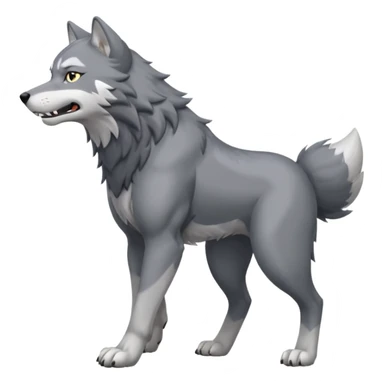Toony Ginga Nagareboshi Gin/Silver Fang the wolf (full body) (feral) (4 legs) (canine) sticker