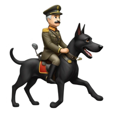 Old german dictator riding a dog sticker