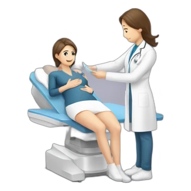 Radiologist-performing-breast-mri-to-woman sticker