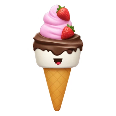 Helado de fresa con chispas de chocolate  sticker