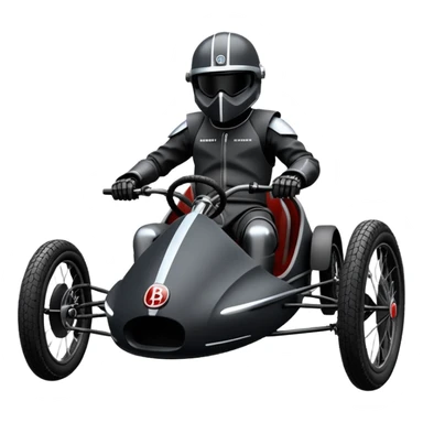 Dark Trooper’s Bugatti electric cyclekart with advanced rugged suspension and steering  sticker