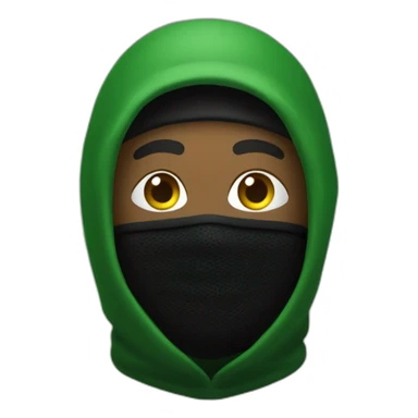 rapper with balaclava black and green sticker