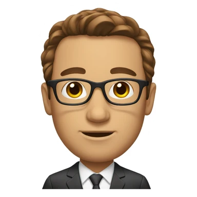 CEO with brown hair glasses sticker