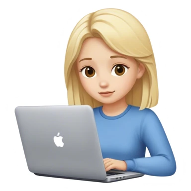 blonde girl sitting at laptop sticker