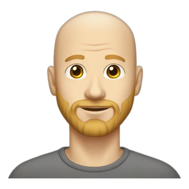 bald white guy with blonde beard sticker
