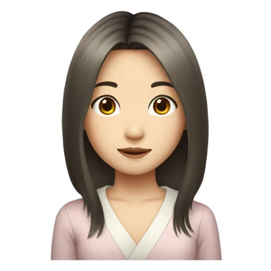 japanese girl with shoulder length hair sticker
