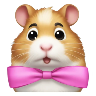 Annoyed hamster with pink bow  sticker