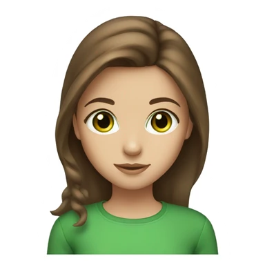 girl brown hair and green eyes sticker