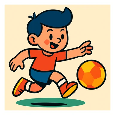 a boy passing a ball sticker