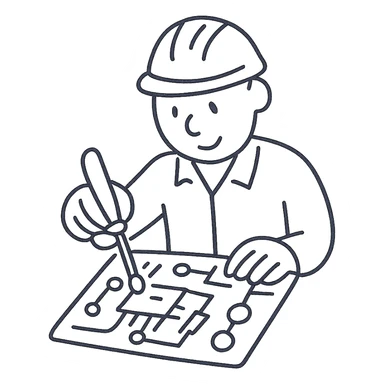 A technician repairing a circuit board sticker